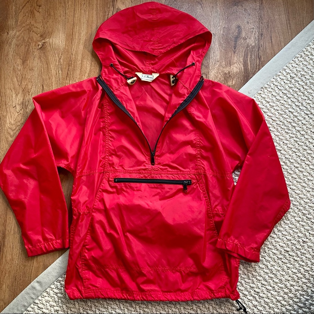 Vintage L.L. BeanPullover Windbreaker Size Small Red